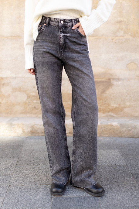 ДЖИНСИ WIDE LEG ГРАФІТ WL 528