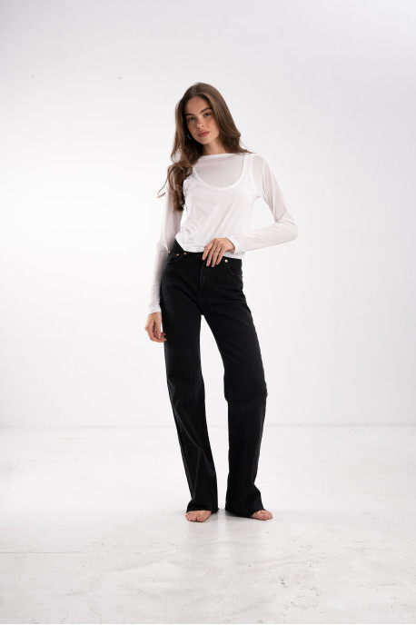 ДЖИНСИ WIDE LEG ЧОРНІ WL 527