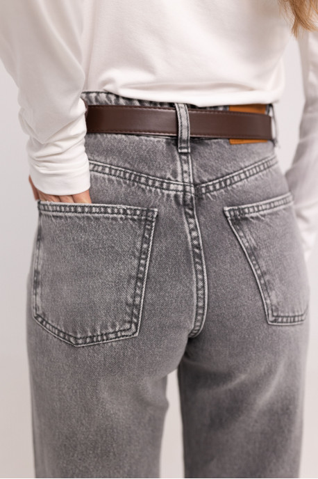 ДЖИНСИ WIDE LEG СІРІ WL 526