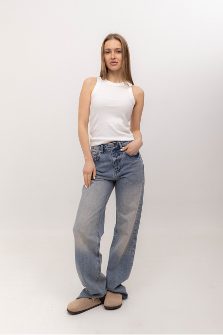 ДЖИНСИ WIDE LEG БЛАКИТНИЙ-ВІНТАЖНИЙ WL 538