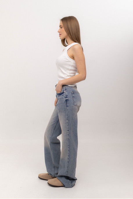 ДЖИНСИ WIDE LEG БЛАКИТНИЙ-ВІНТАЖНИЙ WL 538
