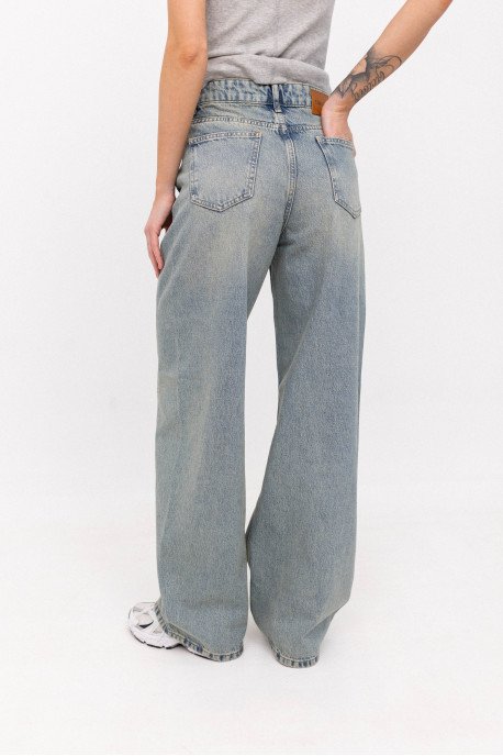 ДЖИНСИ WIDE LEG БЛАКИТНІ З ШВОМ WL 547