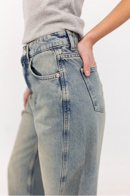 ДЖИНСИ WIDE LEG БЛАКИТНІ З ШВОМ WL 547