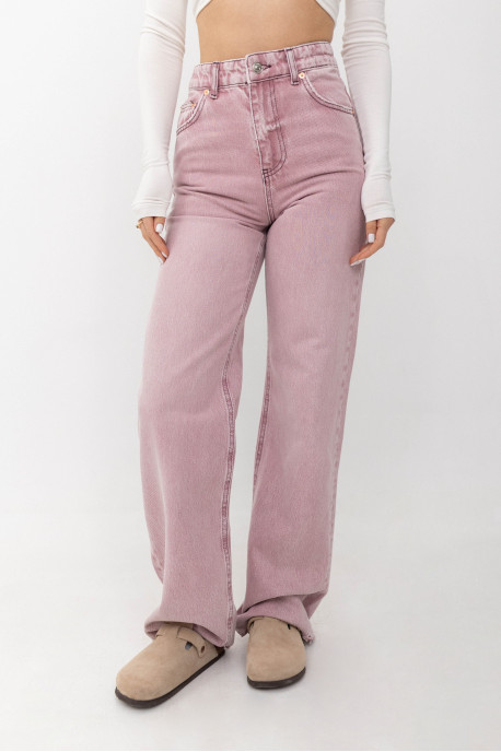 ДЖИНСИ WIDE LEG РОЖЕВИЙ WL 557