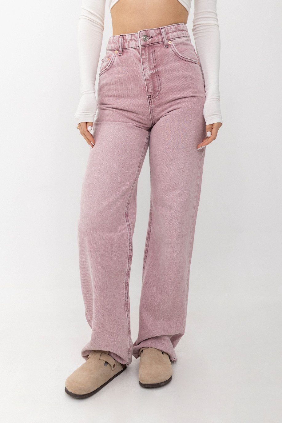 ДЖИНСИ WIDE LEG РОЖЕВИЙ WL 557