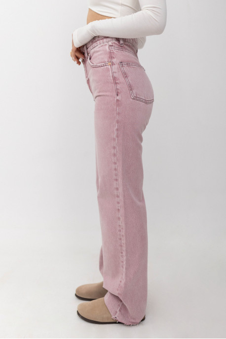 ДЖИНСИ WIDE LEG РОЖЕВИЙ WL 557