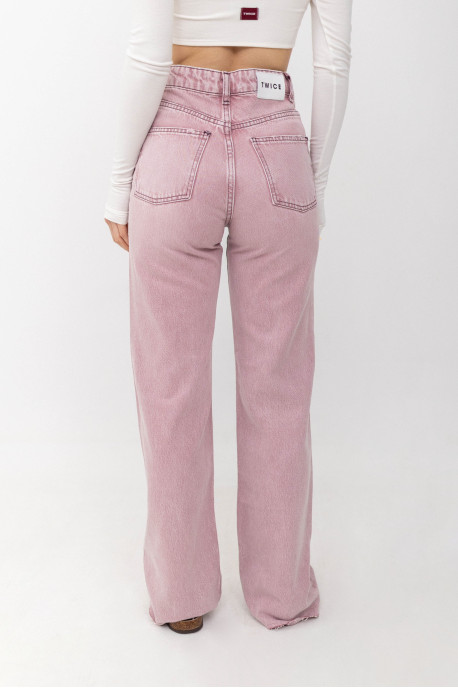 ДЖИНСИ WIDE LEG РОЖЕВИЙ WL 557