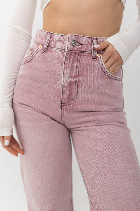 ДЖИНСИ WIDE LEG РОЖЕВИЙ WL 557