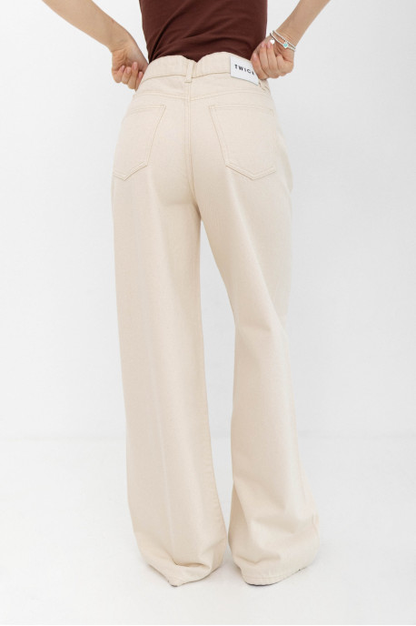 ДЖИНСИ WIDE LEG З ШВОМ СВІТЛИЙ БЕЖ WL 551