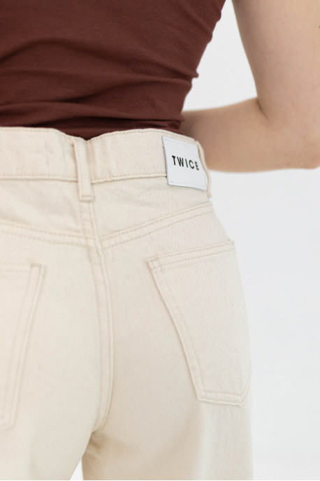 ДЖИНСИ WIDE LEG З ШВОМ СВІТЛИЙ БЕЖ WL 551