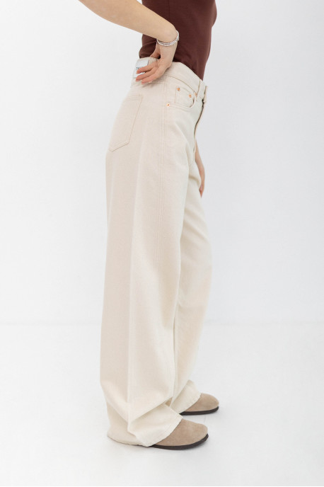 ДЖИНСИ WIDE LEG З ШВОМ СВІТЛИЙ БЕЖ WL 551