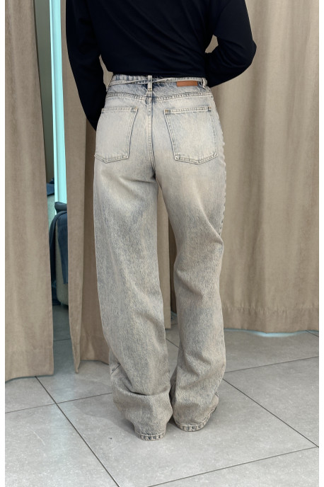 ДЖИНСИ WIDE LEG З ПОЯСОМ БЛАКИТНИЙ ВІНТАЖНИЙ WL 536