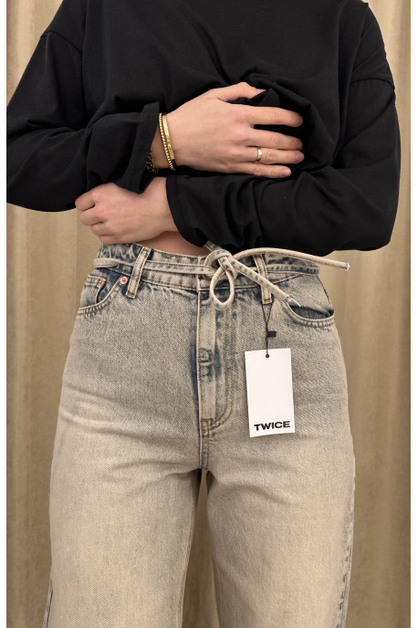 ДЖИНСИ WIDE LEG З ПОЯСОМ БЛАКИТНИЙ ВІНТАЖНИЙ WL 536