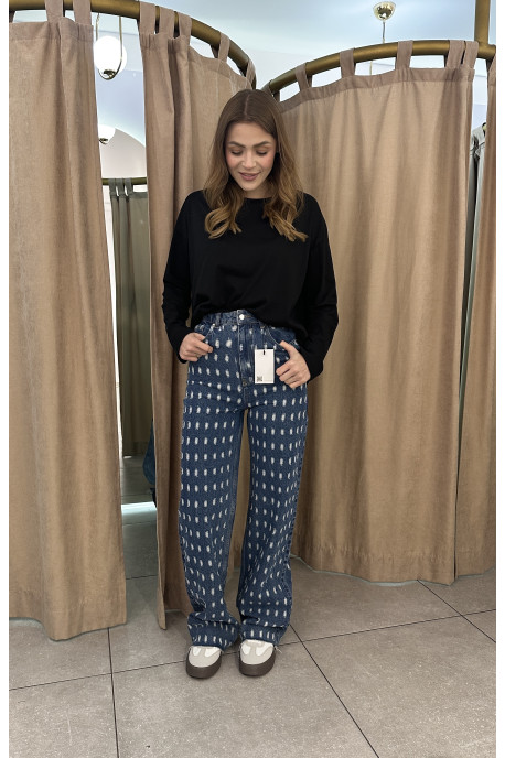 Джинси Wide leg з потертостями