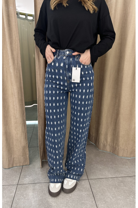 Джинси Wide leg з потертостями