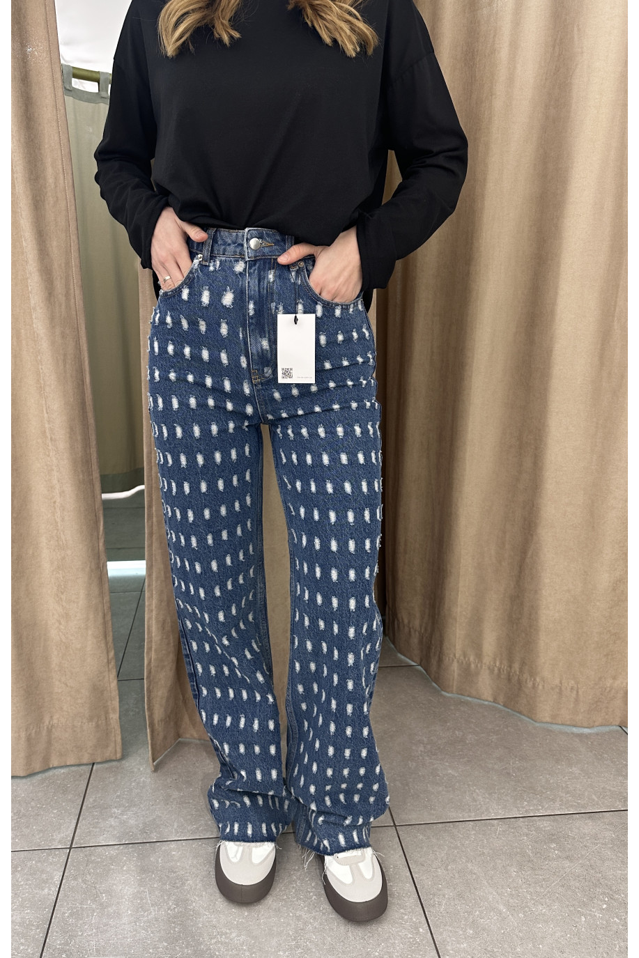 Джинси Wide leg з потертостями