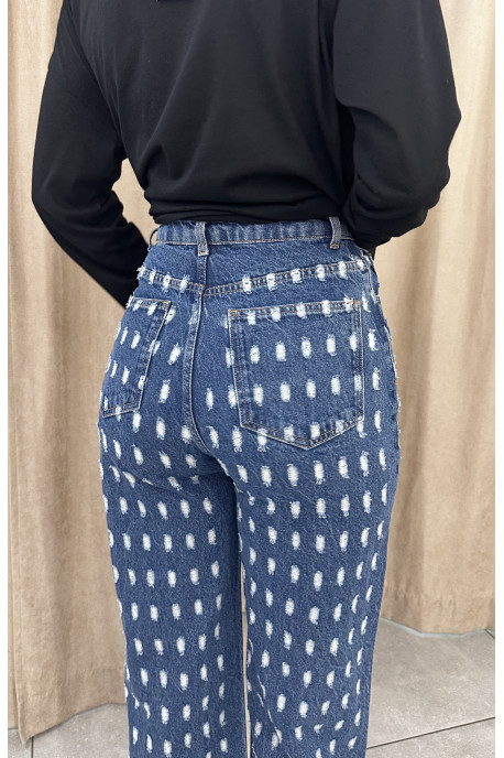 Джинси Wide leg з потертостями