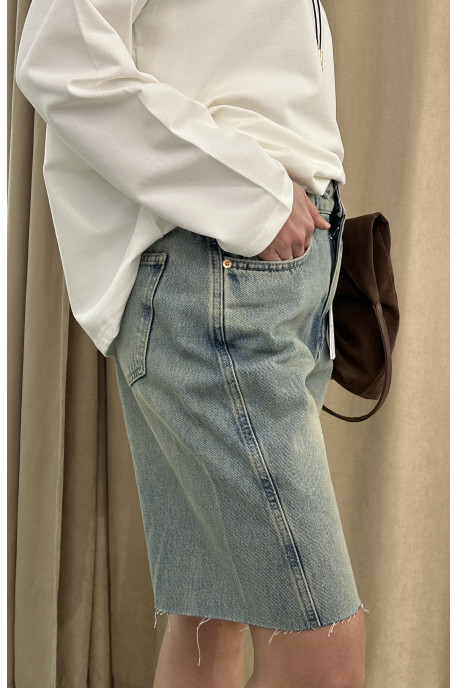 Шорти wide leg блакитні з швом Wl 547