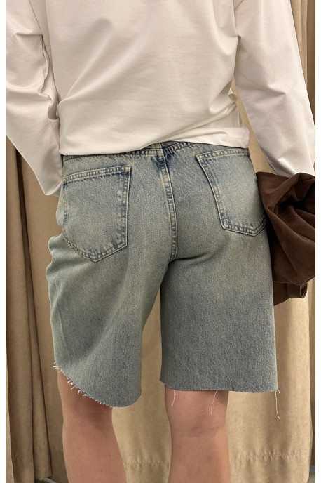 Шорти wide leg блакитні з швом Wl 547