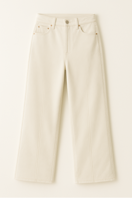 ДЖИНСИ WIDE LEG МОЛОЧНИЙ З ШВОМ WL 550