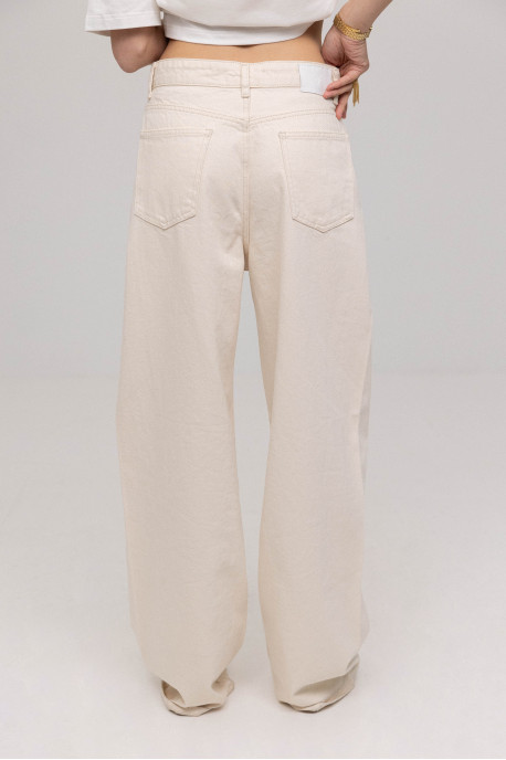 ДЖИНСИ WIDE LEG З ШВОМ СВІТЛИЙ БЕЖ WL 551