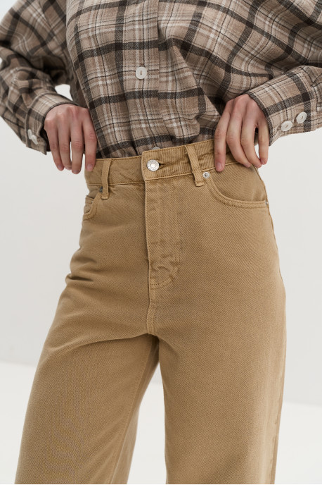 ДЖИНСИ WIDE LEG БЕЖЕВІ WL 595