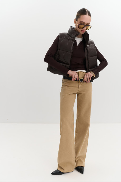 ДЖИНСИ WIDE LEG БЕЖЕВІ WL 595