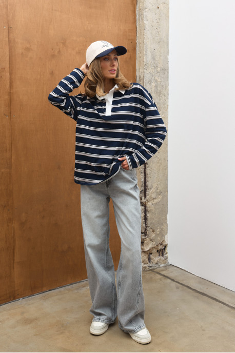 ДЖИНСИ WIDE LEG СІРІ З ШВАМИ WL 588