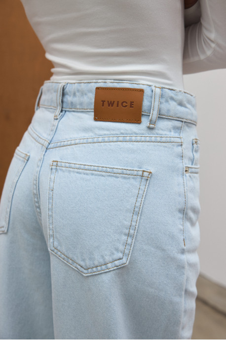 ДЖИНСИ WIDE LEG З ДЕКОРАТИВНИМИ ШВАМИ БЛАКИТНИЙ WL 596