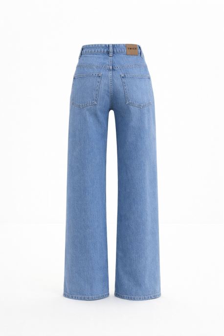 ДЖИНСИ WIDE LEG СИНІ З АКЦЕНТНИМИ ШВАМИ WL 591
