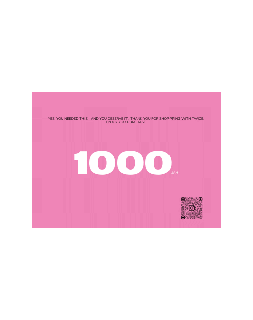 ПОДАРУНКОВИЙ СЕРТИФІКАТ 1000